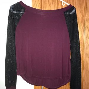 Maroon and black shirt